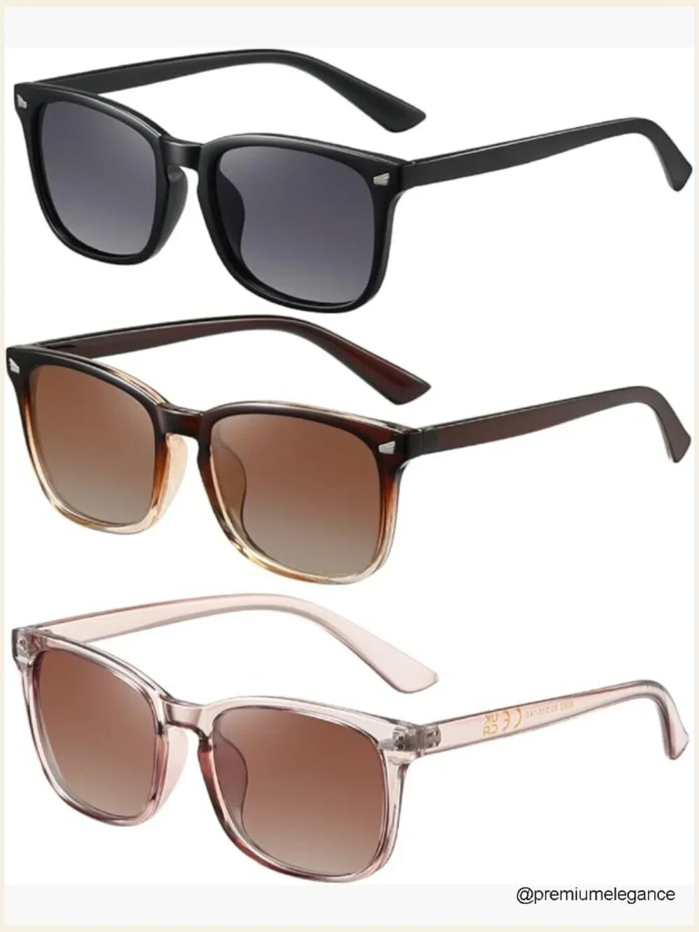 Retro Polarized Sunglasses UV Protection Unisex 3 Pack